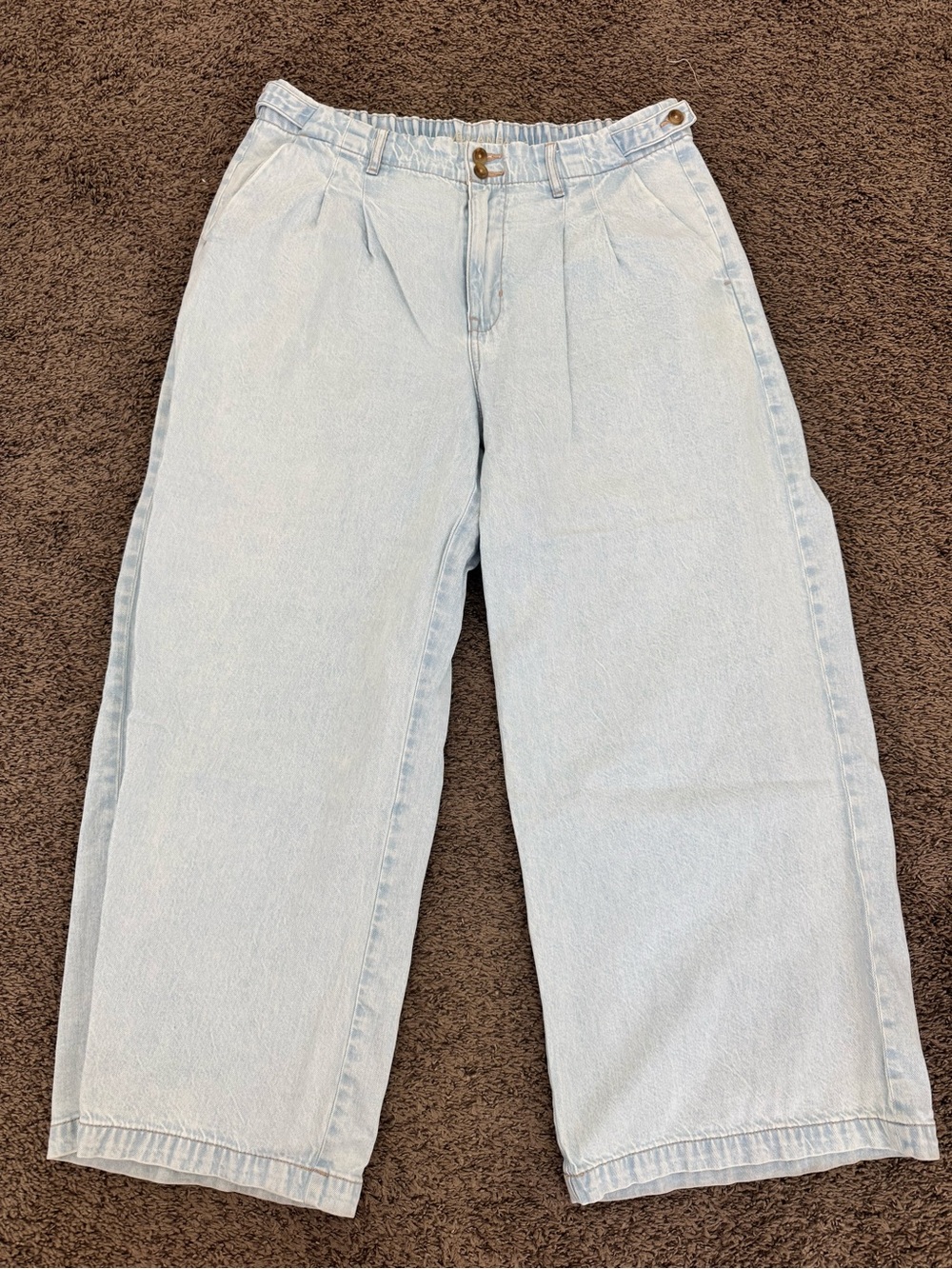 American Eagle Outfitters Light Blue Wide Leg Jeans short length